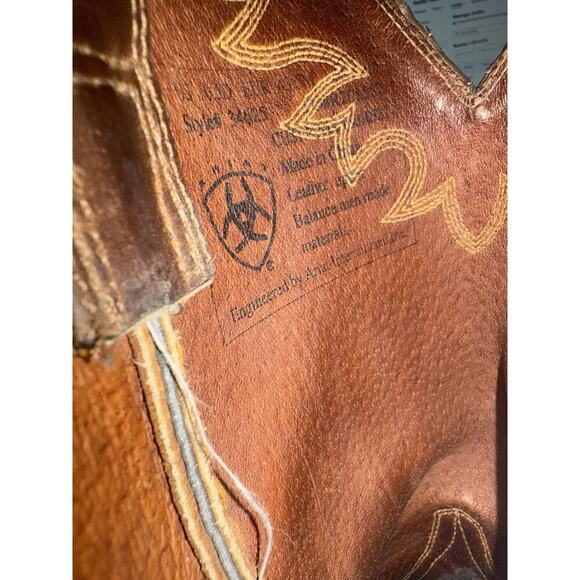 Ariat Men’s Western Cowboy Boots Size 10 D Brown Leather Style 34025 Rubber Sole - Picture 7 of 7
